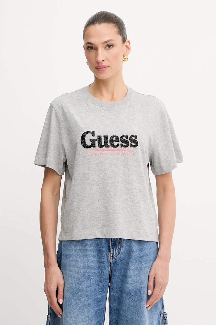 Odzież Guess t-shirt bawełniany W5YI07.I3Z14 szary