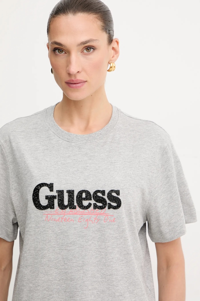 Guess t-shirt bawełniany szary W5YI07.I3Z14