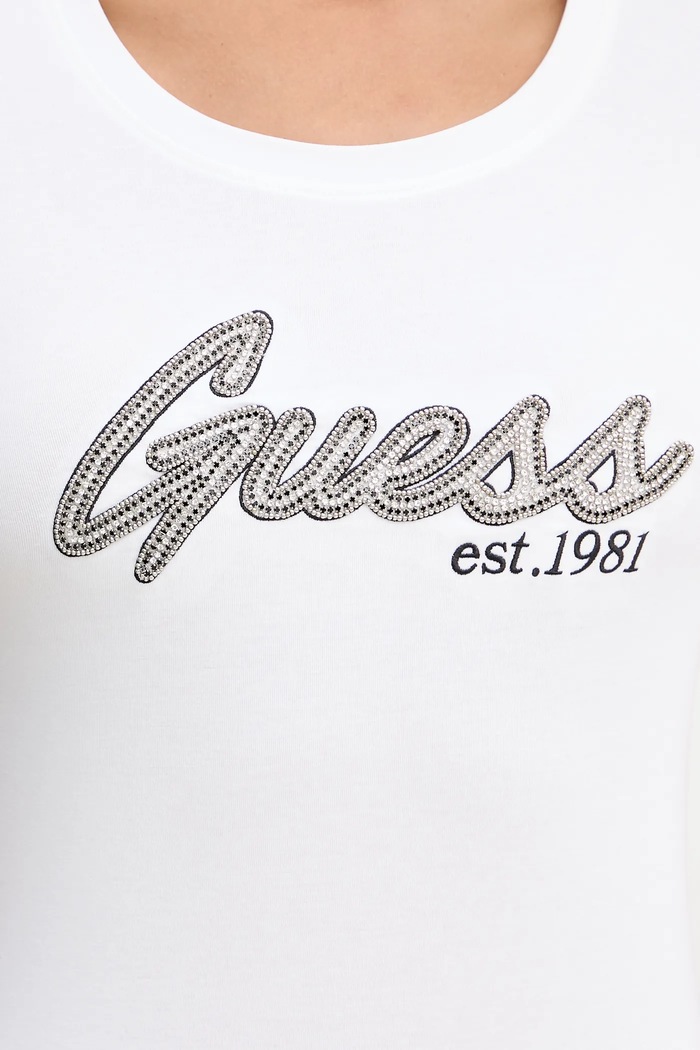 Guess tricou W5YI16.J1314 alb