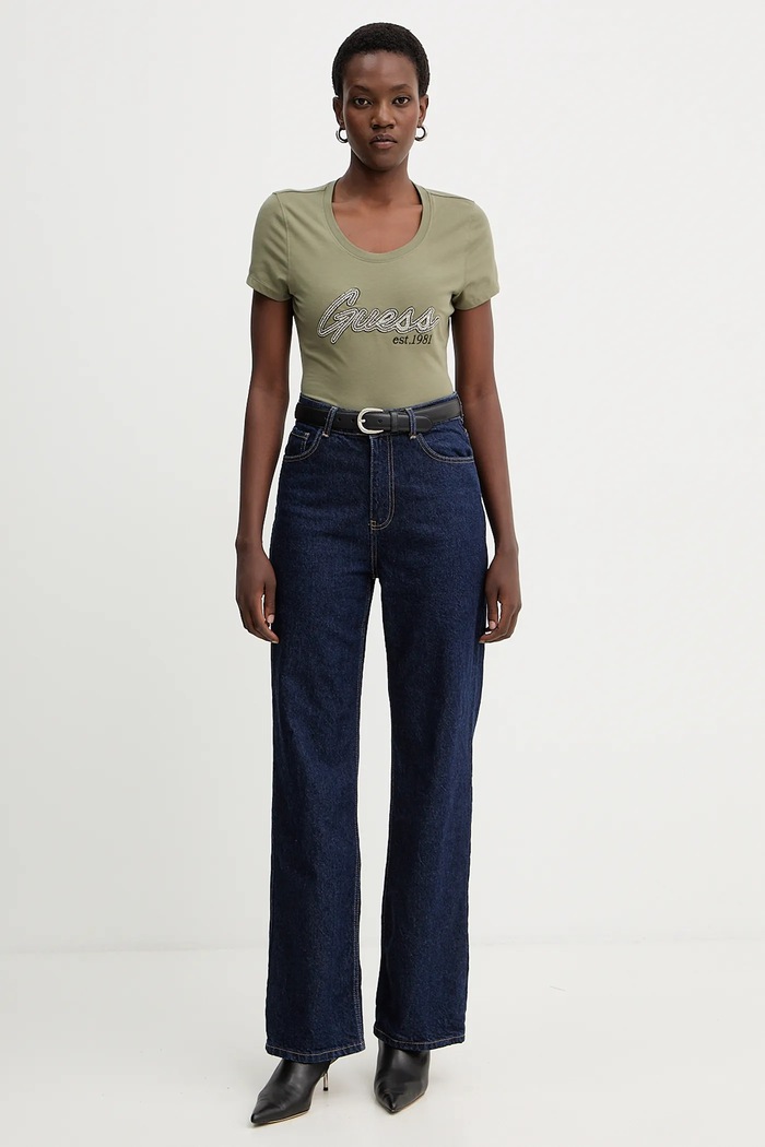 Guess t-shirt W5YI16.J1314 zöld AW25