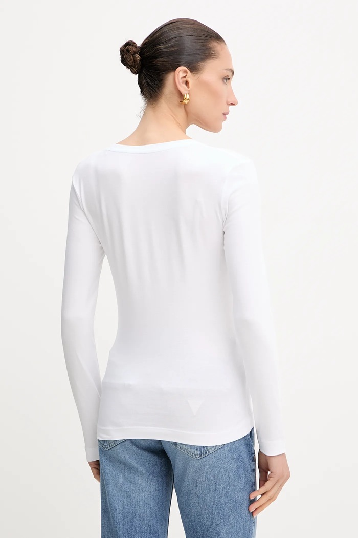 Odzież Guess longsleeve W5YI26.J1314 biały