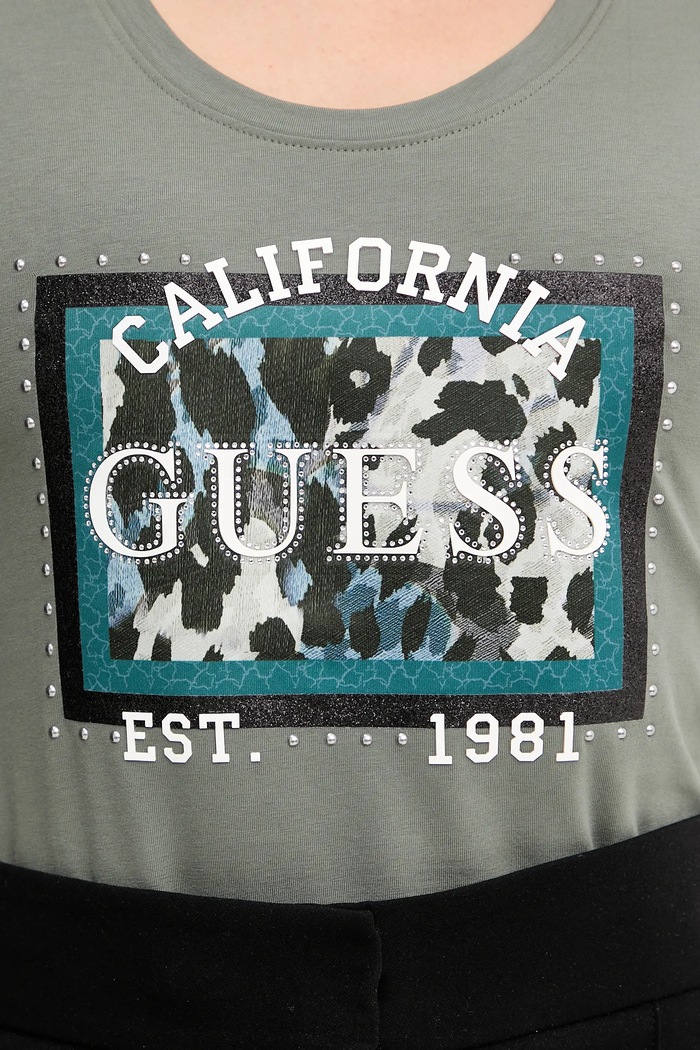 Guess tricou ANIMALIER W5YI27.J1314 verde