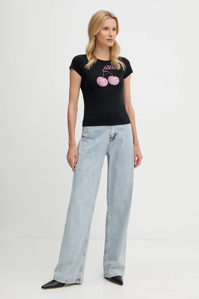 Guess tricou W5YI30.K49A1 negru AW25