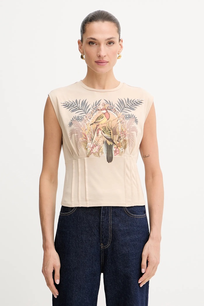 Guess top PARAKEET z elastanem beżowy W5YI33.K49A1