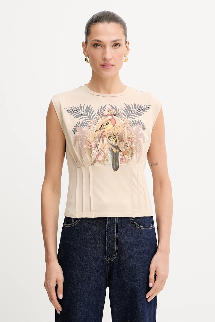 Guess top PARAKEET z elastanem beżowy W5YI33.K49A1