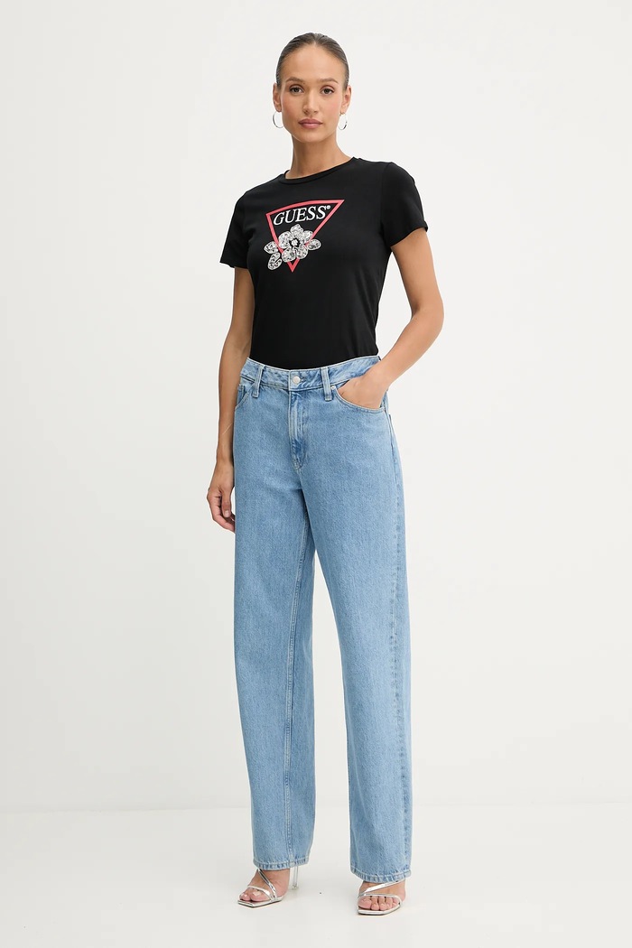 Bavlnené tričko Guess W5YI38.I3Z14 čierna AW25