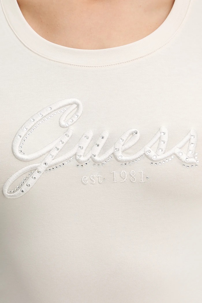 Μπλουζάκι Guess Guess μπεζ W5YI46.J1314