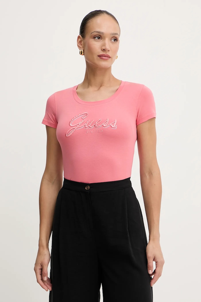 Guess tricou imprimeu portocaliu W5YI46.J1314