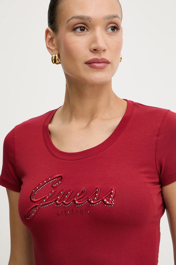 Tričko Guess burgundské W5YI46.J1314