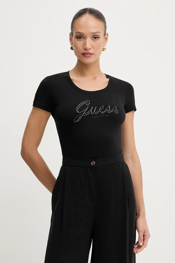 Tričko Guess nášivka čierna W5YI46.J1314