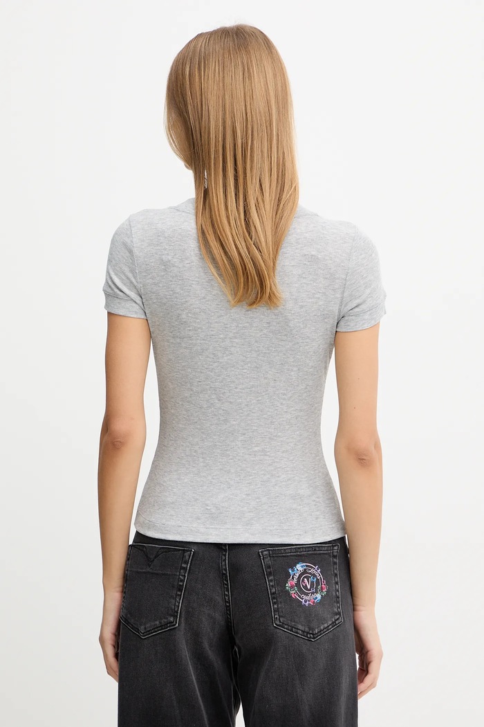 Ρούχα T-shirt από μείγμα μεταξιού Guess TINA W5YP11.KCNH2 γκρί