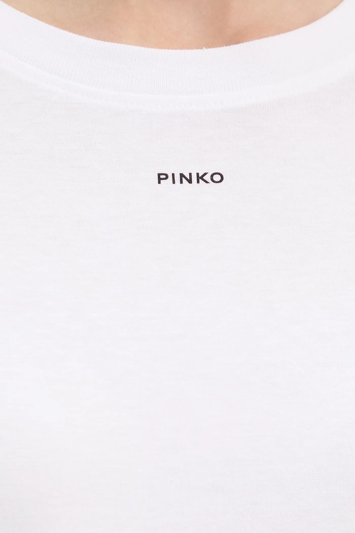 Βαμβακερό μπλουζάκι Pinko 100373.A2RE λευκό