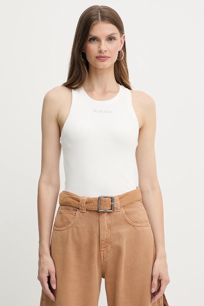 Pinko top elasztánnal fehér 100822.A2RC