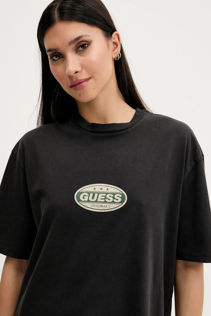 Βαμβακερό μπλουζάκι Guess Originals μαύρο M5YI55.K8FQ4