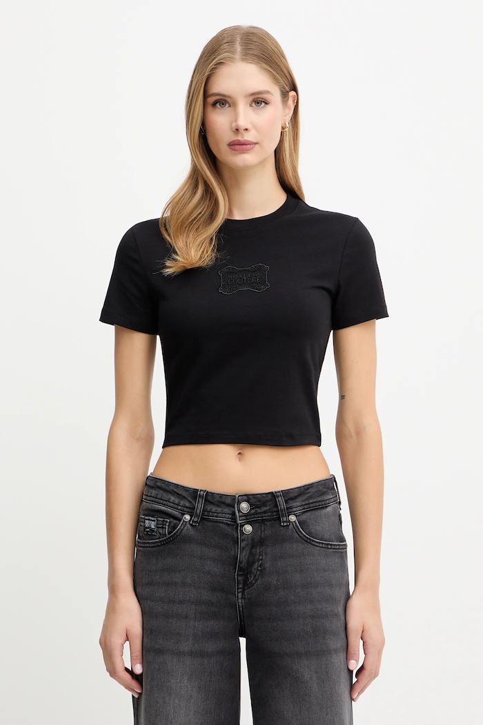 Versace Jeans Couture tricou imprimeu negru 79HAHC01.CJ02C