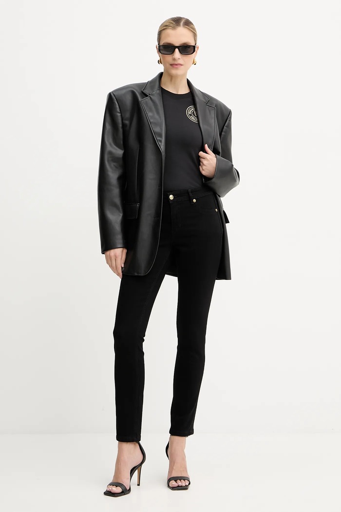 Tričko Versace Jeans Couture 79HAHT01.CJ03T čierna AW25