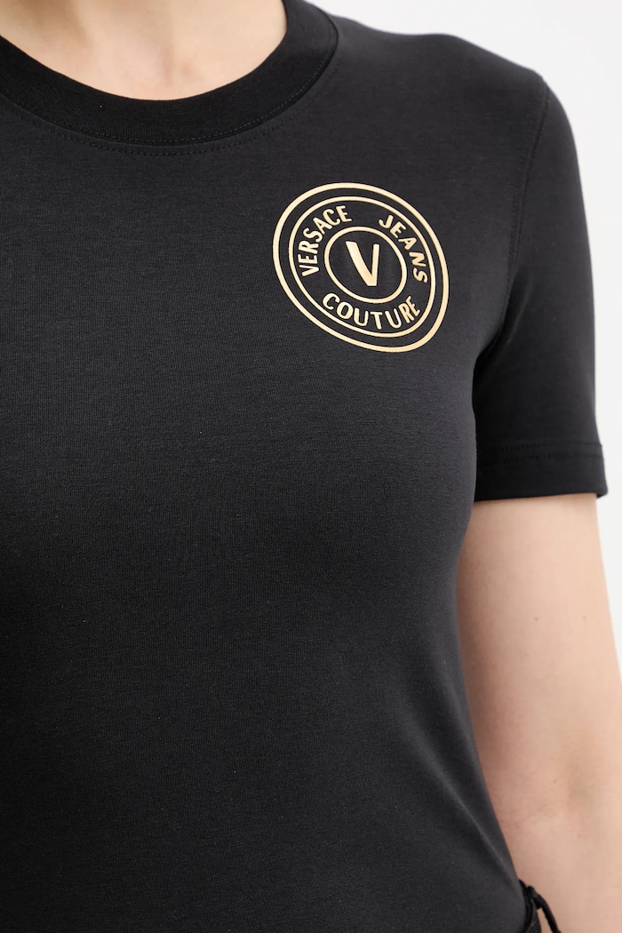 Tričko Versace Jeans Couture 79HAHT01.CJ03T čierna