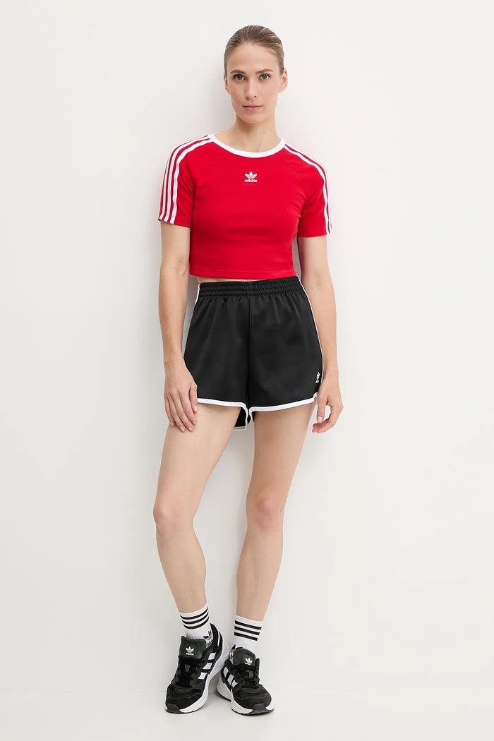 adidas Originals t-shirt dziecięcy 3-Stripes JD0303 czerwony AW25
