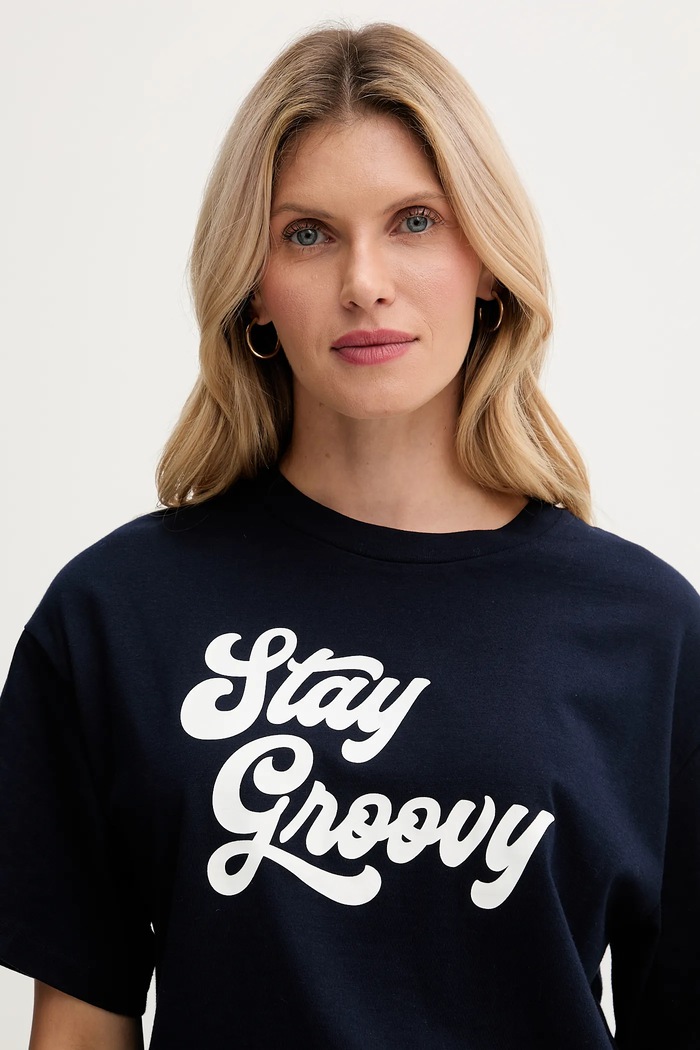 United Colors of Benetton t-shirt bawełniany granatowy 3MI5D10AY