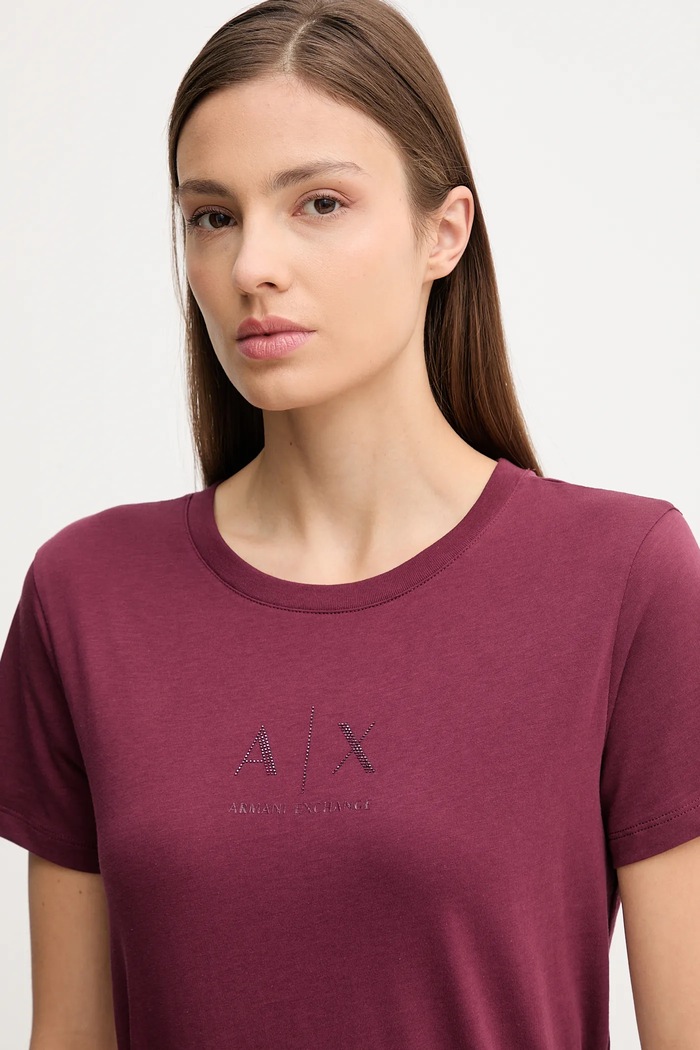 Oblečení Bavlněné tričko Armani Exchange XW001459.AF10356 burgundské