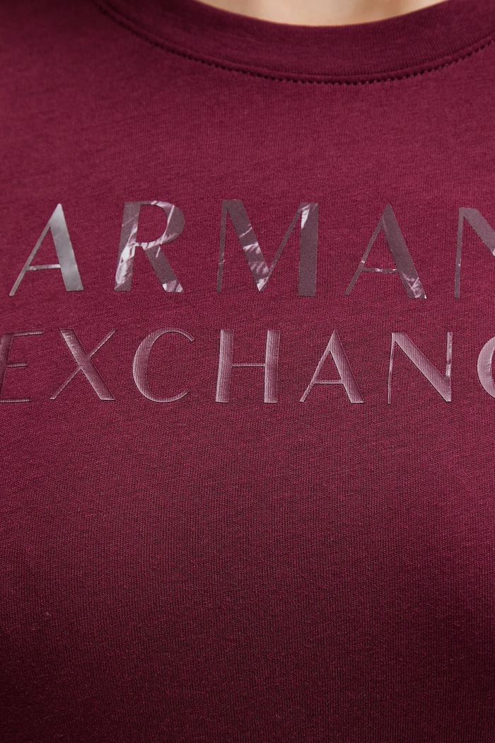 Armani Exchange tricou din bumbac XW001357.AF10356 burgundia