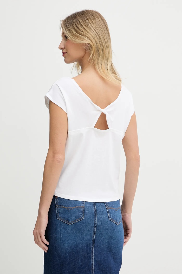 Odzież Pepe Jeans T-shirt bawełniany PL506117 biały