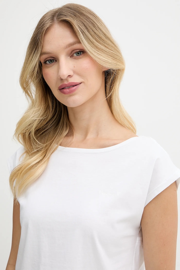 T-shirt bawełniany Pepe Jeans PL506117 biały
