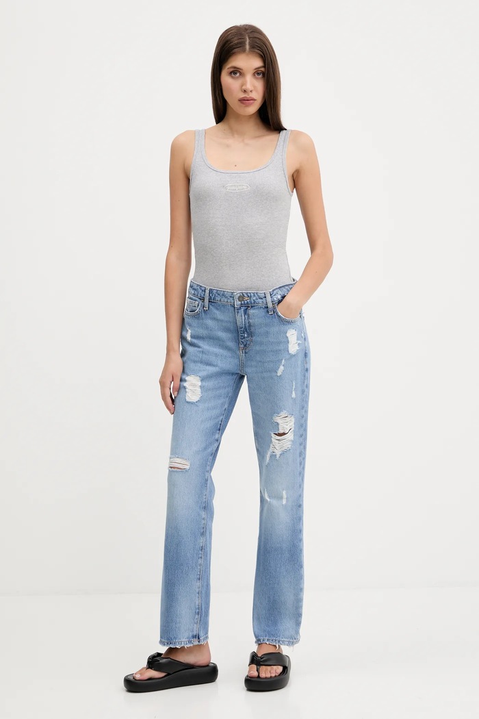 Top Guess Jeans W5YP35.KA0H1 šedá AW25