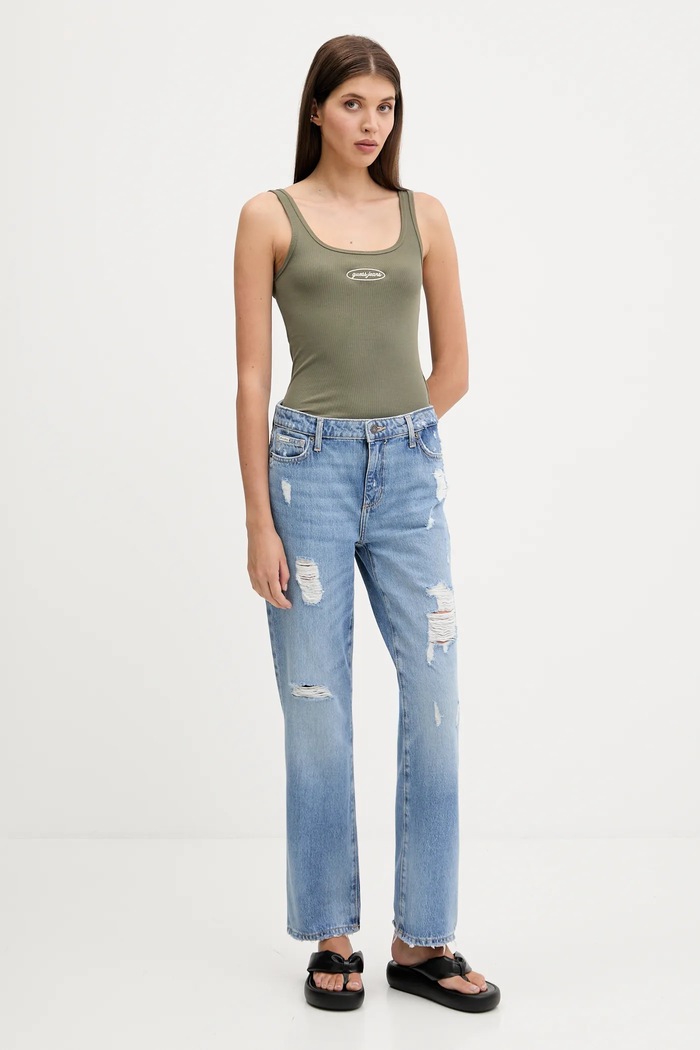 Top Guess Jeans W5YP35.KA0H1 zelená AW25