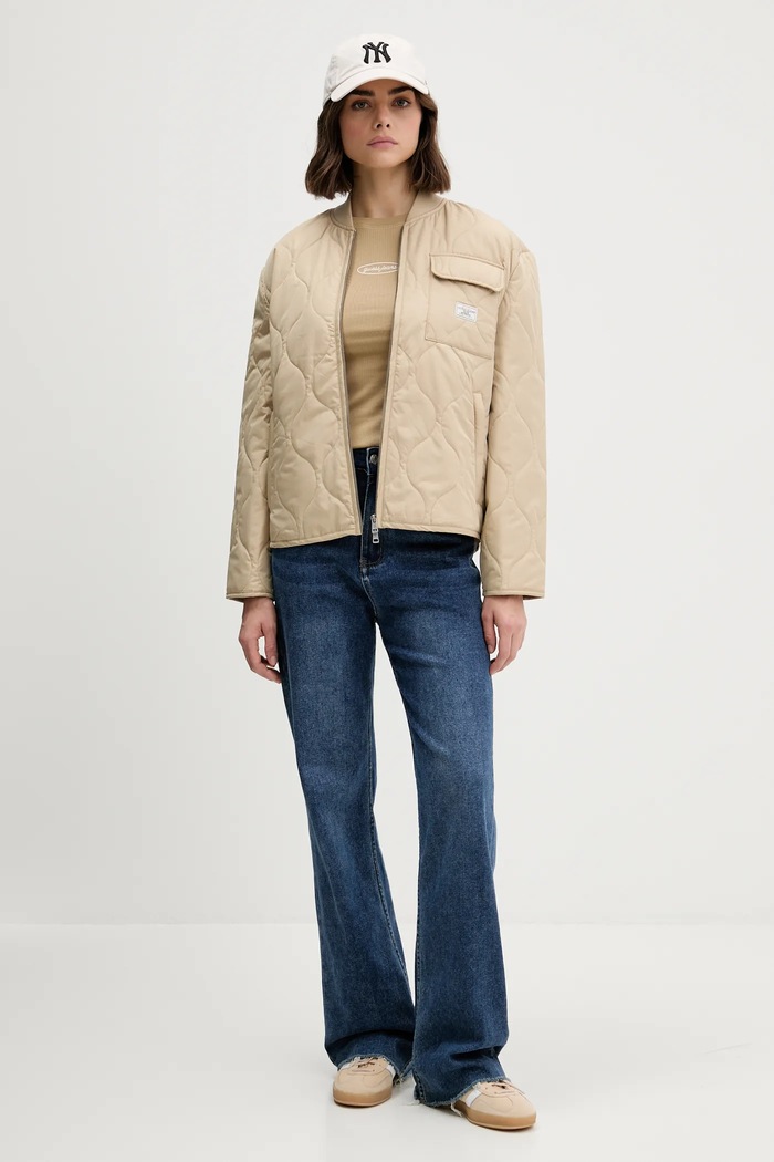 Тениска Guess Jeans W5YP37.KA0H1 бежов AW25