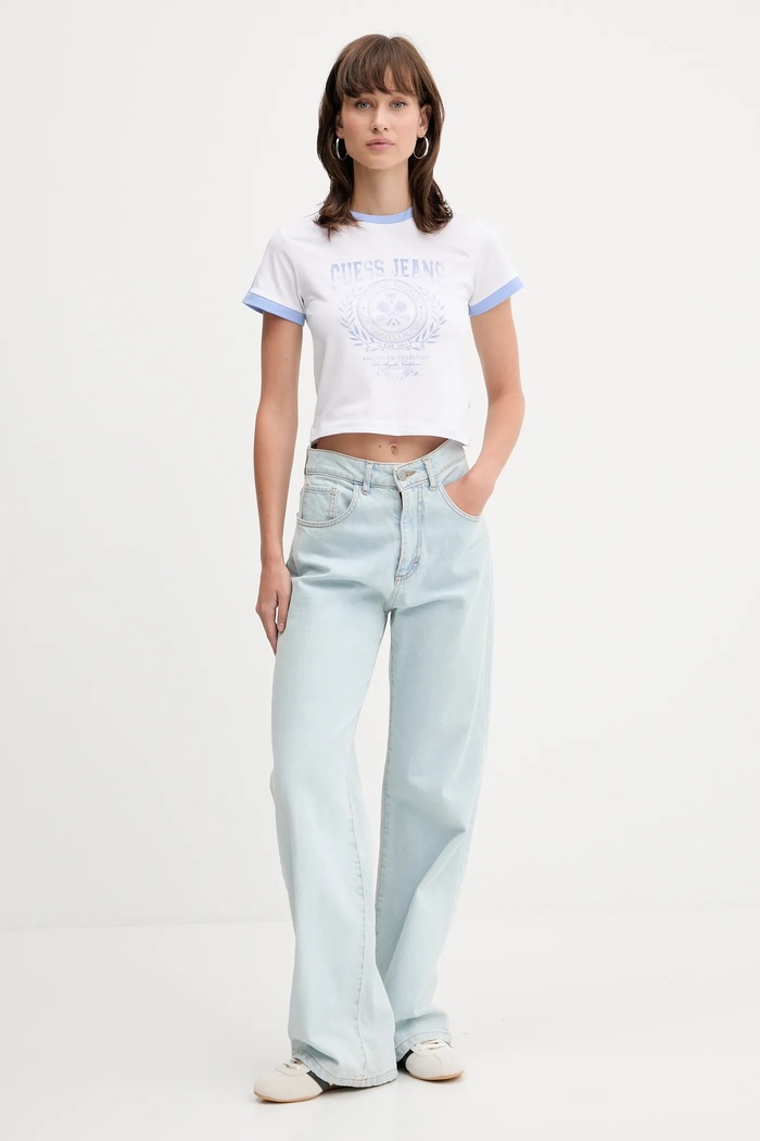 Guess Jeans t-shirt W5YI03.J1314 fehér AW25
