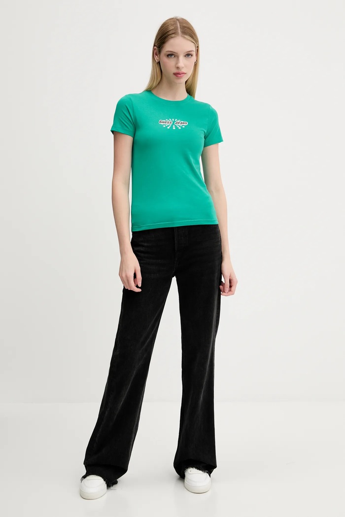 Tričko Guess Jeans W5YI04.J1314 zelená AW25