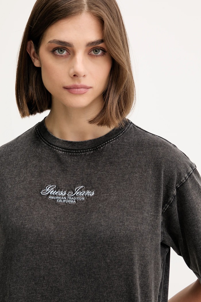 Guess Jeans t-shirt bawełniany czarny W5YI25.K8HM0