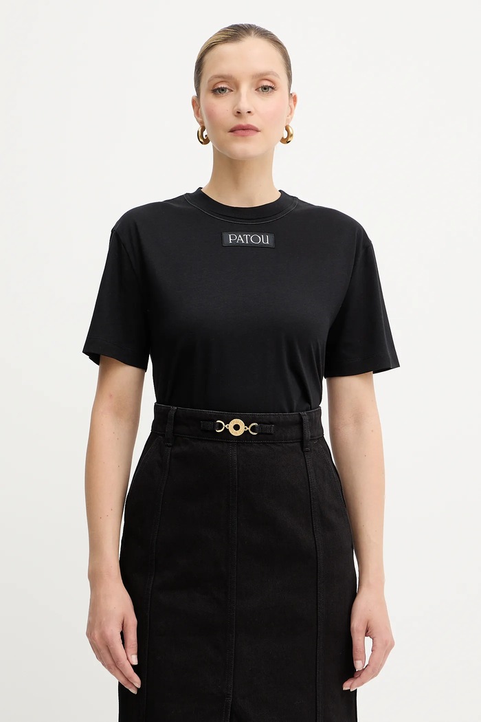 Patou t-shirt bawełniany regular czarny JE1879999