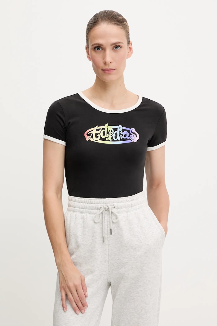 adidas Originals t-shirt PRIDE z elastanem czarny JW0830