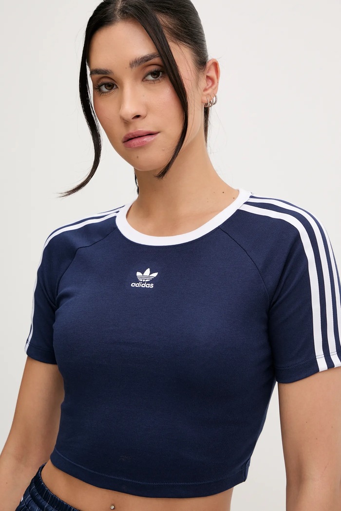 adidas Originals t-shirt 3-Stripes aplikacja granatowy JY4859