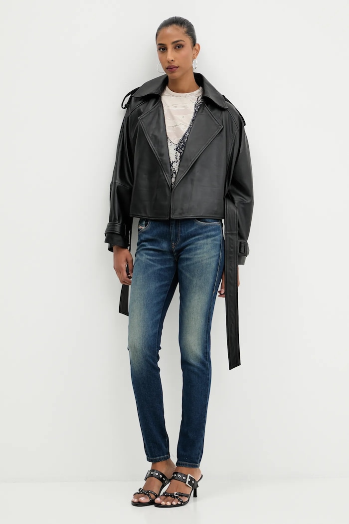 Βαμβακερό μπλουζάκι Diesel T-UNCUTIE-LONG-R1 A19551.0DLBM μπεζ AW25