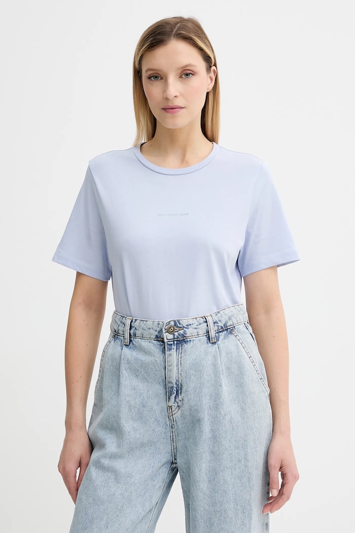 Marc O'Polo tricou din bumbac uni albastru 5000006452