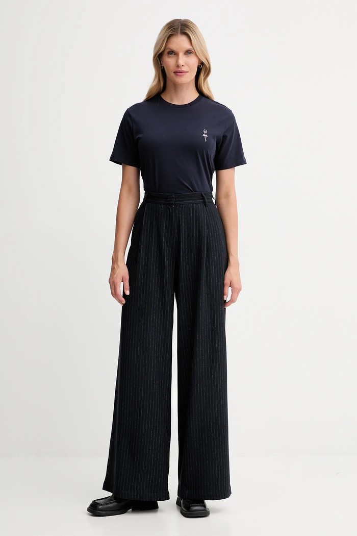 Bavlnené tričko Bally WJE085 tmavomodrá AW25
