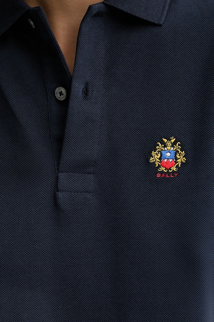 Bavlnené polo tričko Bally WJE04R tmavomodrá