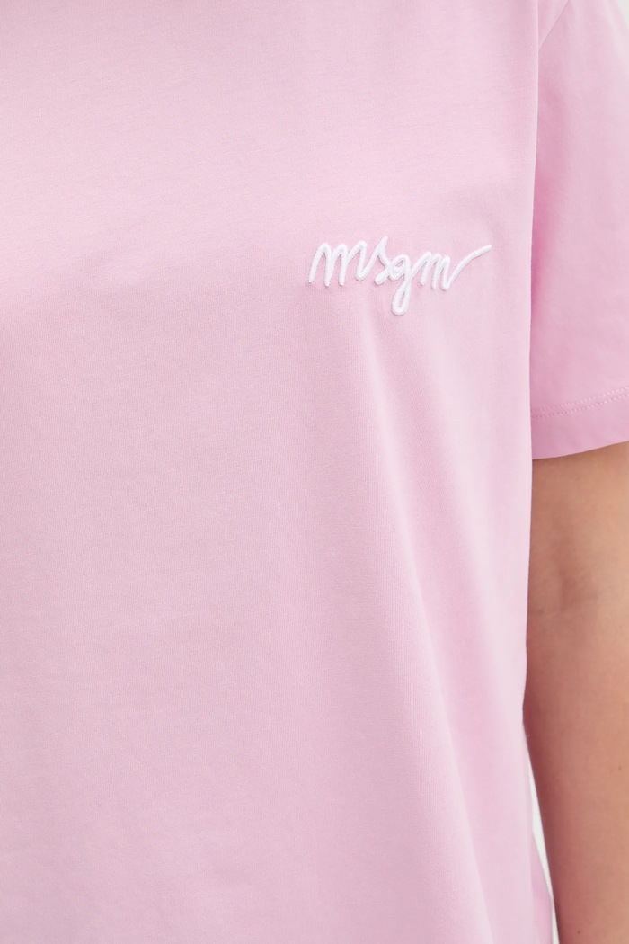 Bavlněné tričko MSGM 3941MDM540.257798 růžová