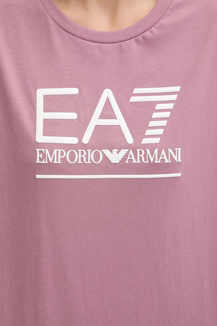Памучна тениска EA7 Emporio Armani AF12503.7W000414 розов