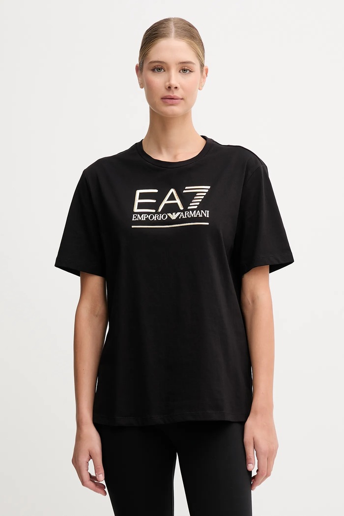 EA7 Emporio Armani tricou din bumbac print negru AF12503.7W000414