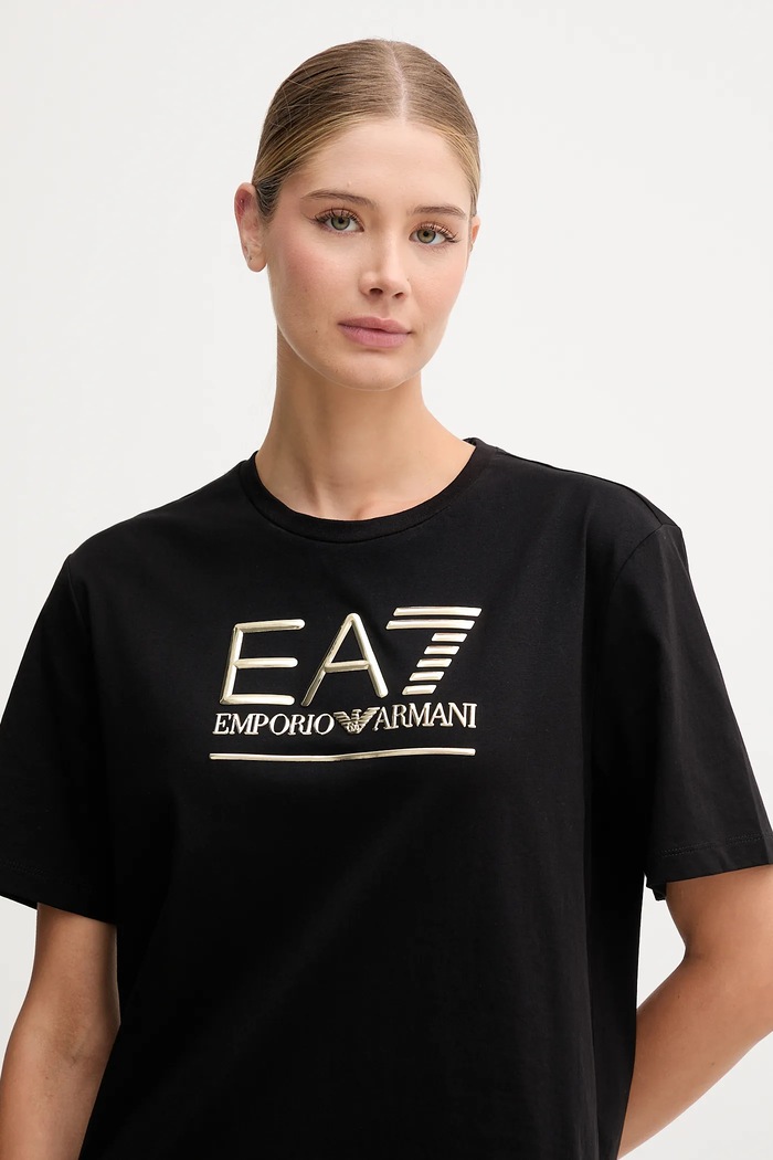 EA7 Emporio Armani tricou din bumbac negru AF12503.7W000414