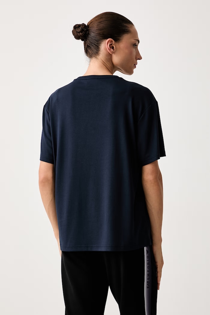Odzież EA7 Emporio Armani T-shirt damski z wiskozą AF13919.7W000189 granatowy