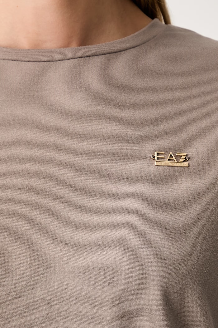 EA7 Emporio Armani T-shirt damski z wiskozą AF13919.7W000189 brązowy