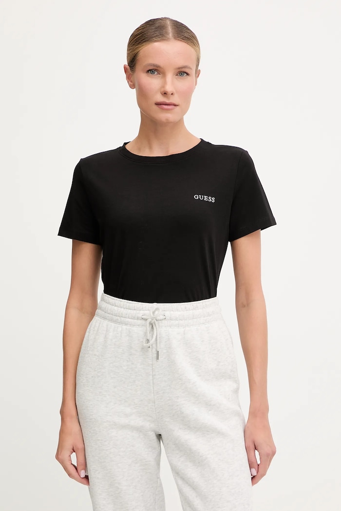 Guess t-shirt NEW COLETTE elasztánnal fekete V5BI00.J1314