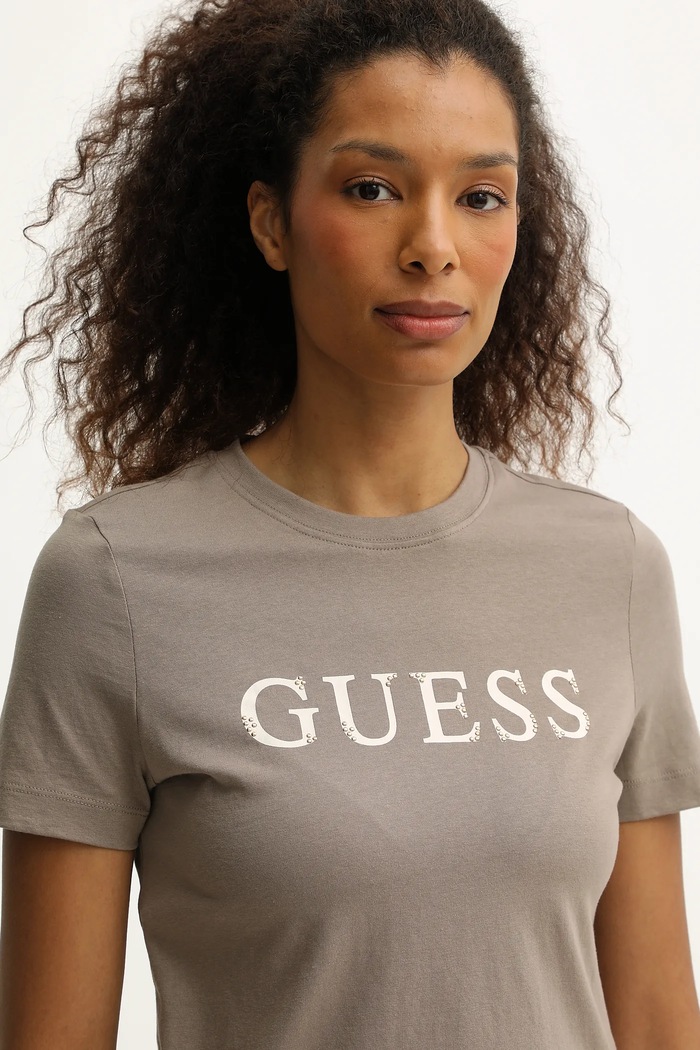 Guess tricou din bumbac CLELIA bej V5BI10.I3Z14