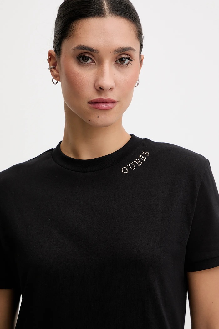 Guess tricou din bumbac CLELIA negru V5BI12.K8FQ4