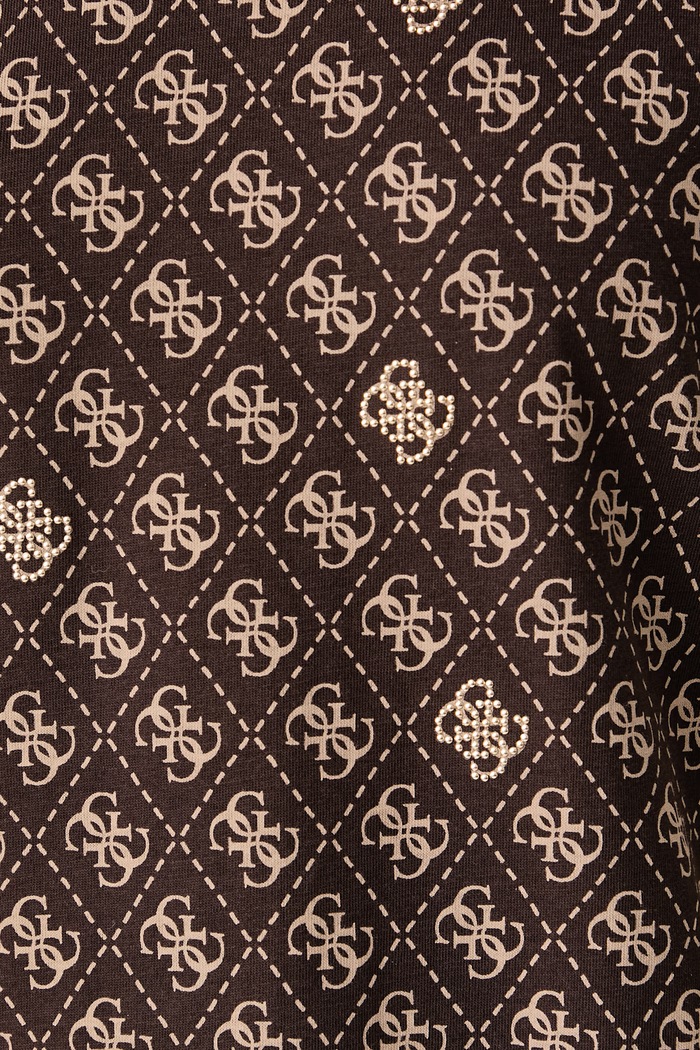 T-shirt damski bawełniany RHOMBUS Guess brązowy V5BI14.I3Z14